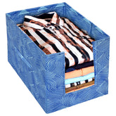Kuber Industries Lehariya Printed Multiuses Non-Woven Closet Organizer With Handles- Pack of 6 (Blue) -HS43KUBMART26495